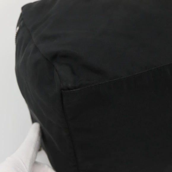 PRADA Hand Bag Nylon Black Silver Auth IN024