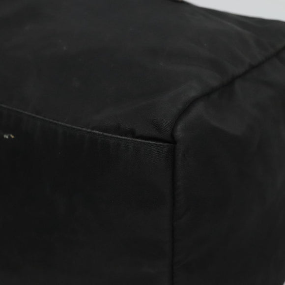 PRADA Hand Bag Nylon Black Silver Auth IN024