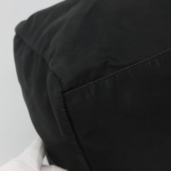 PRADA Hand Bag Nylon Black Silver Auth IN024