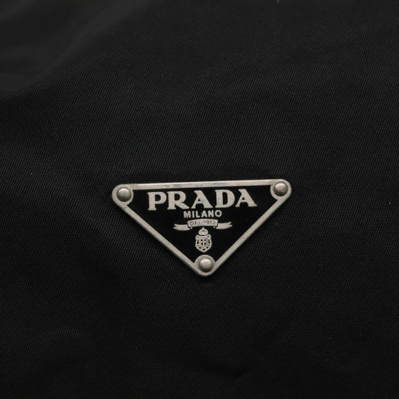 PRADA Hand Bag Nylon Black Silver Auth IN024