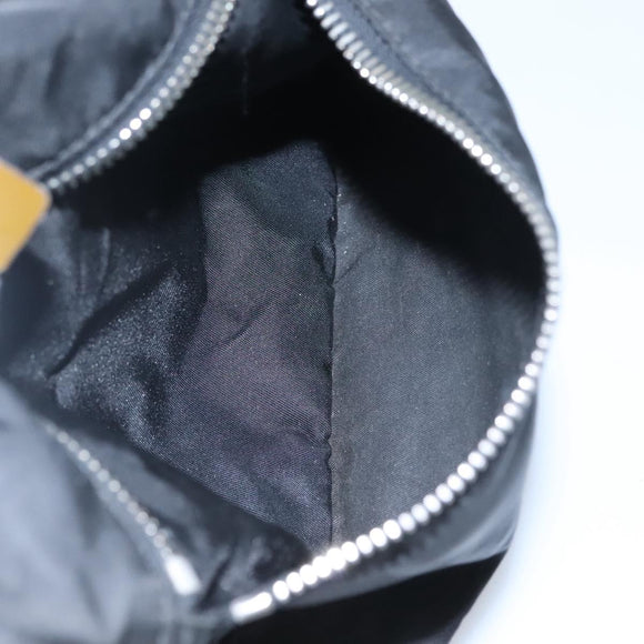 PRADA Hand Bag Nylon Black Silver Auth IN024