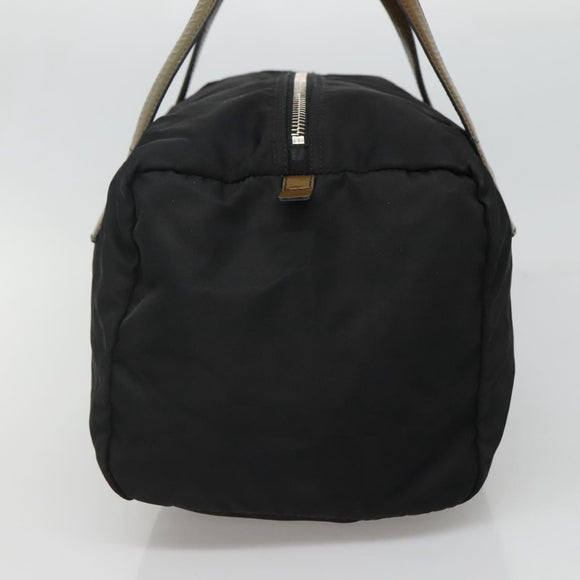PRADA Hand Bag Nylon Black Silver Auth IN024