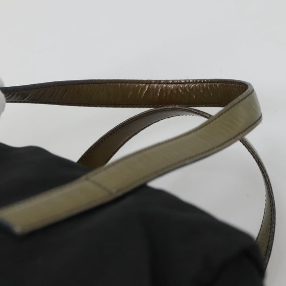 PRADA Hand Bag Nylon Black Silver Auth IN024