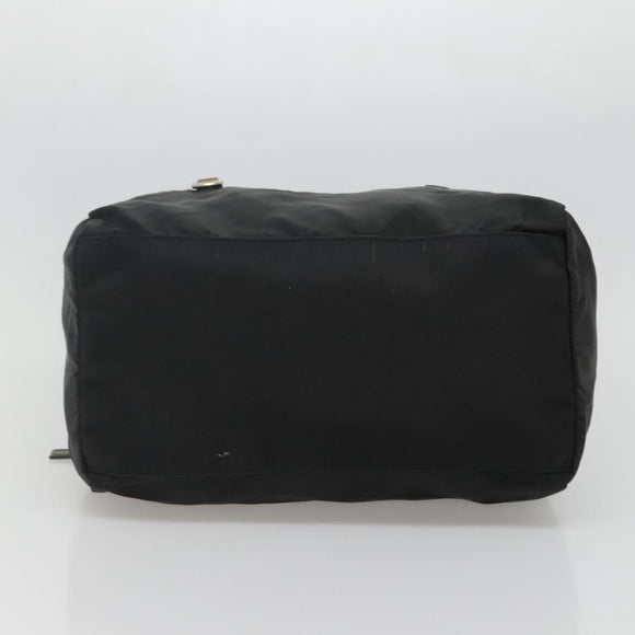 PRADA Hand Bag Nylon Black Silver Auth IN024