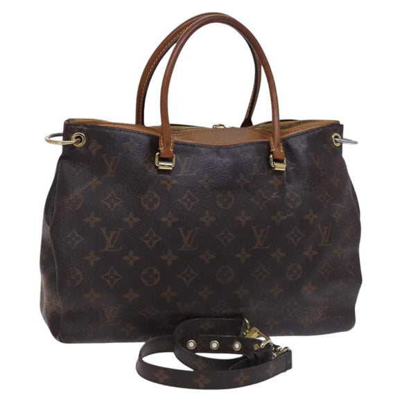 LOUIS VUITTON Monogram Pallas Hand Bag 2way Yellow Saffron M40929 Auth IN042