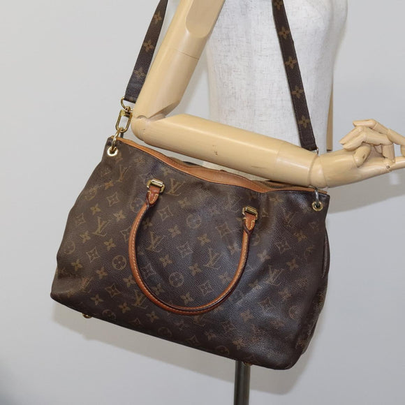 LOUIS VUITTON Monogram Pallas Hand Bag 2way Yellow Saffron M40929 Auth IN042