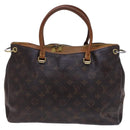 LOUIS VUITTON Monogram Pallas Hand Bag 2way Yellow Saffron M40929 Auth IN042-2
