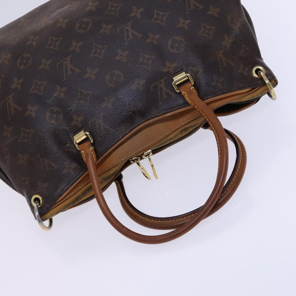 LOUIS VUITTON Monogram Pallas Hand Bag 2way Yellow Saffron M40929 Auth IN042