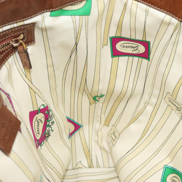 GUCCI GG Canvas Tote Bag Beige Gold 161128 Auth IN046