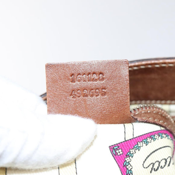 GUCCI GG Canvas Tote Bag Beige Gold 161128 Auth IN046