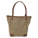 GUCCI GG Canvas Tote Bag Beige Gold 161128 Auth IN046-13