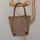 GUCCI GG Canvas Tote Bag Beige Gold 161128 Auth IN046-20