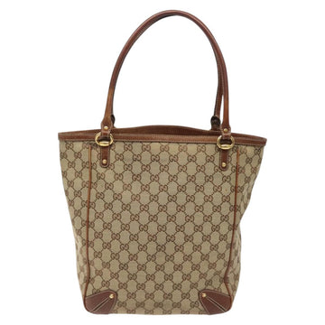GUCCI GG Canvas Tote Bag Beige Gold 161128 Auth IN046 - 0
