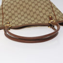 GUCCI GG Canvas Tote Bag Beige Gold 161128 Auth IN046-7