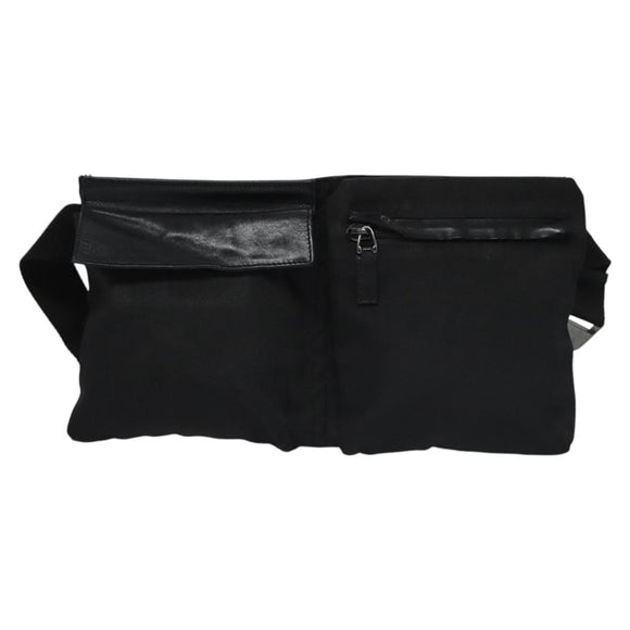 GUCCI Waist bag Nylon Black Silver 28566 Auth IN054