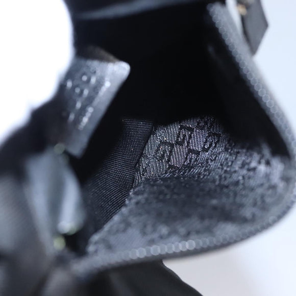 GUCCI Waist bag Nylon Black Silver 28566 Auth IN054