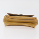 Salvatore Ferragamo Gancini Chain Bag Patent leather Yellow Gold Auth INZ001-5