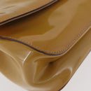 Salvatore Ferragamo Gancini Chain Bag Patent leather Yellow Gold Auth INZ001-15