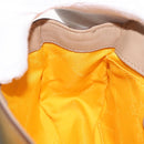 Salvatore Ferragamo Gancini Chain Bag Patent leather Yellow Gold Auth INZ001-21