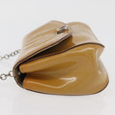 Salvatore Ferragamo Gancini Chain Bag Patent leather Yellow Gold Auth INZ001-4