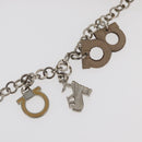 Salvatore Ferragamo Gancini Chain Bag Patent leather Yellow Gold Auth INZ001-8