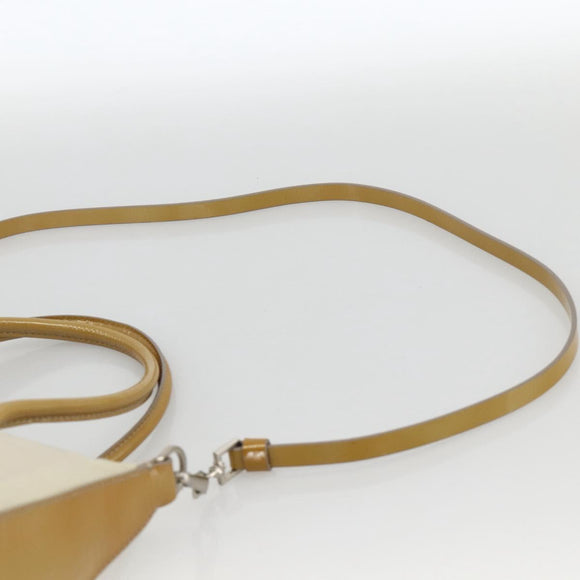 PRADA Hand Bag Nylon 2way Beige Silver Auth INZ003