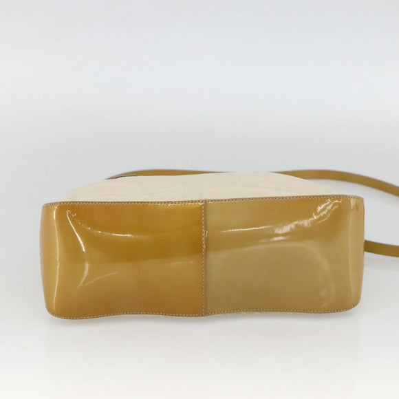 PRADA Hand Bag Nylon 2way Beige Silver Auth INZ003