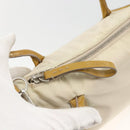 PRADA Hand Bag Nylon 2way Beige Silver Auth INZ003-20