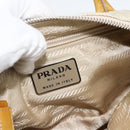 PRADA Hand Bag Nylon 2way Beige Silver Auth INZ003-21