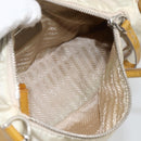 PRADA Hand Bag Nylon 2way Beige Silver Auth INZ003-11