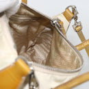 PRADA Hand Bag Nylon 2way Beige Silver Auth INZ003-22