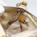 PRADA Hand Bag Nylon 2way Beige Silver Auth INZ003-23