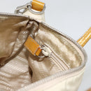 PRADA Hand Bag Nylon 2way Beige Silver Auth INZ003-24