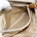 PRADA Hand Bag Nylon 2way Beige Silver Auth INZ003-25