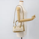 PRADA Hand Bag Nylon 2way Beige Silver Auth INZ003-26