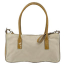 PRADA Hand Bag Nylon 2way Beige Silver Auth INZ003-2