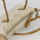 PRADA Hand Bag Nylon 2way Beige Silver Auth INZ003-6