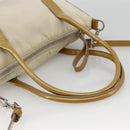 PRADA Hand Bag Nylon 2way Beige Silver Auth INZ003-7