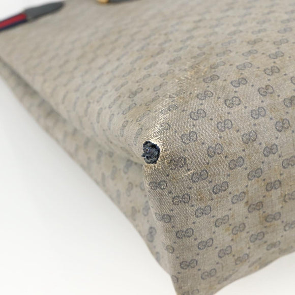 GUCCI Micro GG Supreme Sherry Line Tote Bag PVC Navy Gold 39 02 091 Auth INZ004
