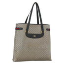 GUCCI Micro GG Supreme Sherry Line Tote Bag PVC Navy Gold 39 02 091 Auth INZ004-1