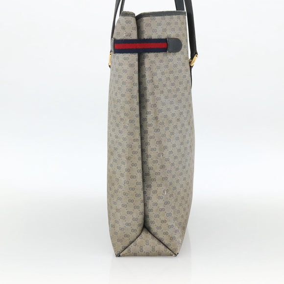 GUCCI Micro GG Supreme Sherry Line Tote Bag PVC Navy Gold 39 02 091 Auth INZ004