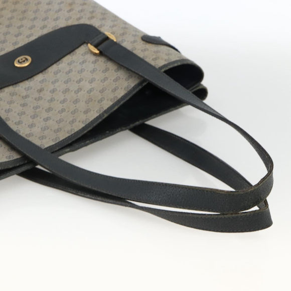 GUCCI Micro GG Supreme Sherry Line Tote Bag PVC Navy Gold 39 02 091 Auth INZ004