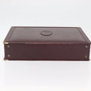 CARTIER Trunk Case Must Line Leather Bordeaux Gold Auth INZ006-6