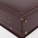 CARTIER Trunk Case Must Line Leather Bordeaux Gold Auth INZ006-16