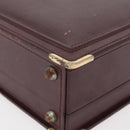 CARTIER Trunk Case Must Line Leather Bordeaux Gold Auth INZ006-17