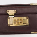 CARTIER Trunk Case Must Line Leather Bordeaux Gold Auth INZ006-10