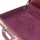 CARTIER Trunk Case Must Line Leather Bordeaux Gold Auth INZ006-20