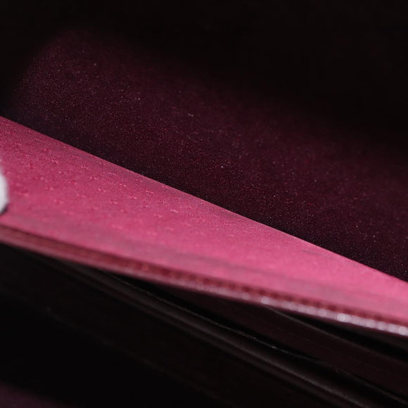 CARTIER Trunk Case Must Line Leather Bordeaux Gold Auth INZ006