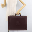 CARTIER Trunk Case Must Line Leather Bordeaux Gold Auth INZ006-23