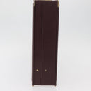 CARTIER Trunk Case Must Line Leather Bordeaux Gold Auth INZ006-4